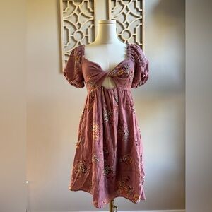 Altar'd State Mauve Smocked Top